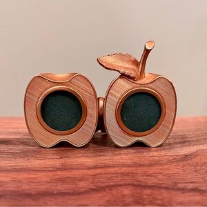 Ted Arnold Brass Apple Shape Picture Frame Vintage 1960s ( teacher gift)